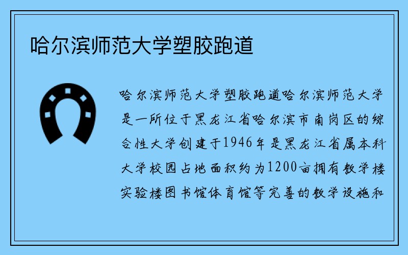 哈尔滨师范大学塑胶跑道